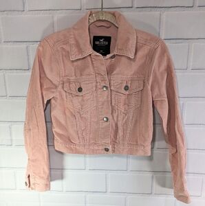 Hollister Pink Cropped Corduroy Jacket